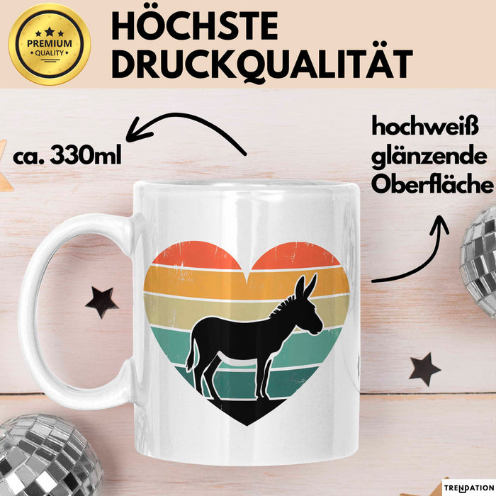 Eselbauer Esel Tier Retro Tasse Geschenk Lustige Geschenkidee Spruch Weiß Trendation