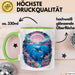 Delfin Tierliebhaber Tasse Geschenk Lustige Geschenkidee Spruch Regenbogendelfin Unterwasser Grün Trendation