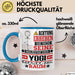 Yogi Geschenk Tasse Lustiger Spruch Erheben Sie Sich Der Yogi Betritt den Raum Blau Trendation