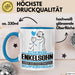 Enkelsohn Geschenk Tasse Ich Bin Enkelsohn Aber Sag Doch Einfach Superheld Lustige Geschenkdiee für Enkelsohn Kaffee-Becher Blau Trendation