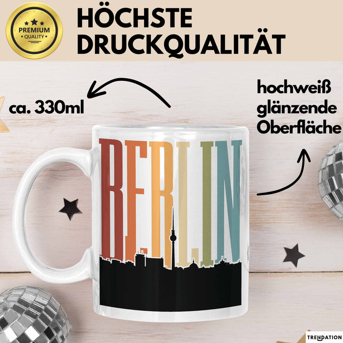 Berlin Tasse Geschenk Horizont Hauptstadt Stadt Spruch Geschenkidee Weiß Trendation