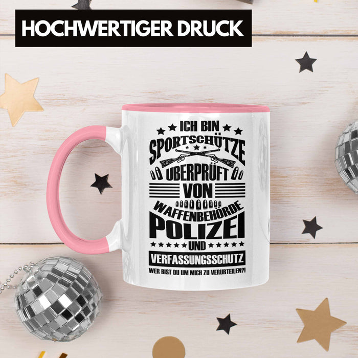 Lustige Schießen-Tasse für Sportschützen Geschenk Ich Bin Sportschütze Rosa Trendation