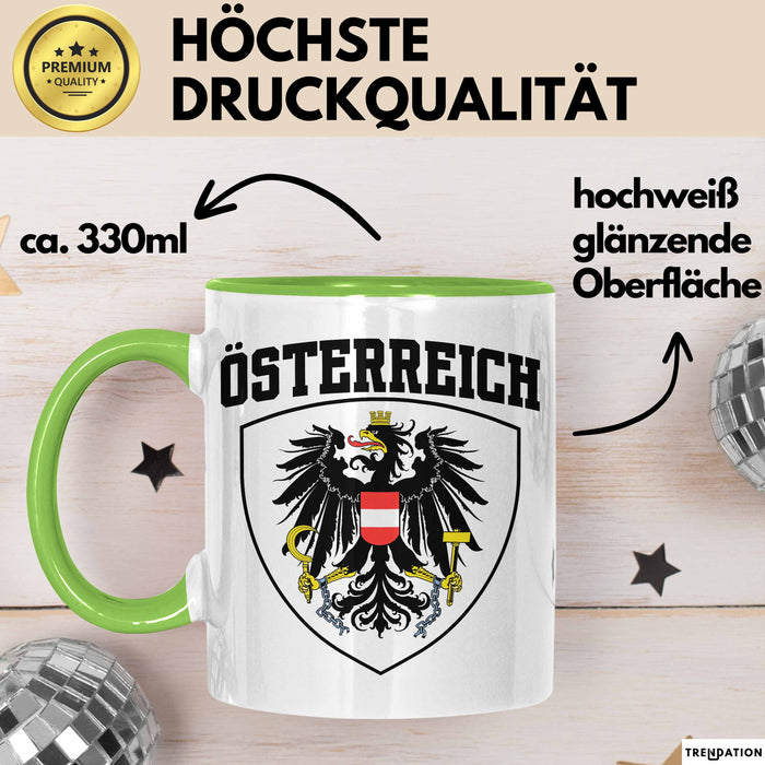 Österreich Tasse Geschenk Flagge Austria Grün Trendation