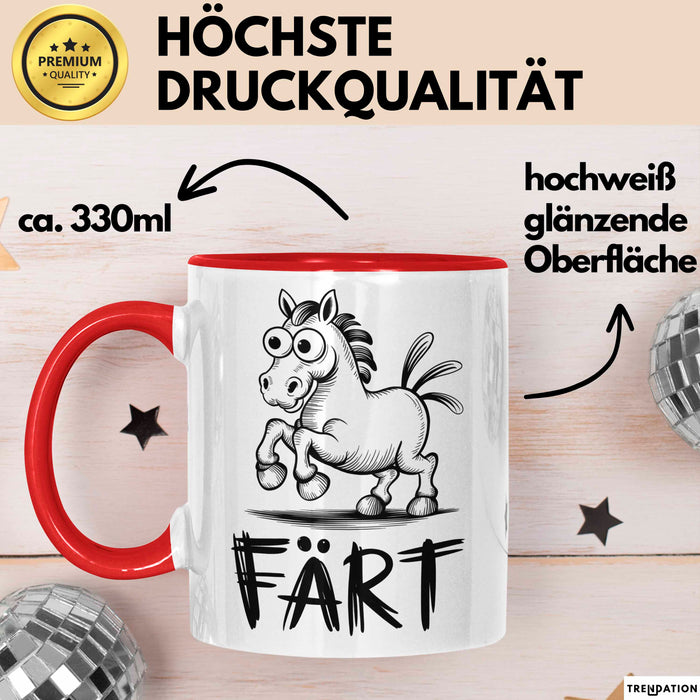 Pferde Tierliebhaber Tasse Geschenk Lustige Geschenkidee Spruch Färt Rot Trendation