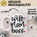Tasse Wife Mom Boss Geschenkidee für Mütter und Ehefrauen Weiß Trendation