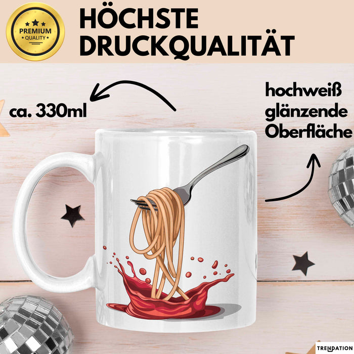 Pasta Fan Tasse Geschenkidee für Italienisches Essen Weiß Trendation