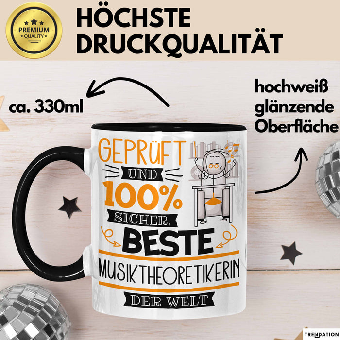 Beste Musiktheoretikerin Der Welt Tasse Geschenk für Eine Musiktheoretikerin Geprüft Und Sicher Geschenkidee Geburtstag Weihnachten Trendation