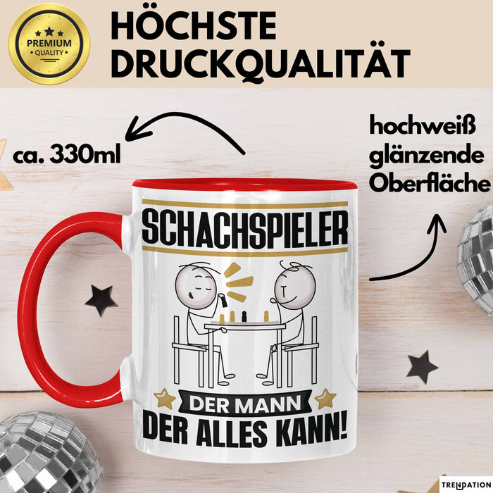 Schachspieler Tasse Geschenk für Schachspieler Der Mann Der Alles Kann Geschenkidee zum Geburtstag Rot Trendation