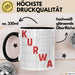 Kurwa Tasse Polen Polska Kaffee-Becher Schwarz Trendation