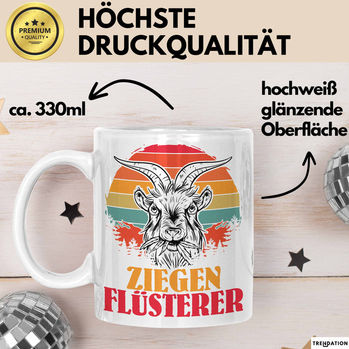 Ziegen Hirte Geschenk Tasse Ziegen Flüsterer Geschenkidee Ziegen-Liebhaber Kaffee-Becher Weiß Trendation
