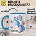 Tasse Geschenk Papacorn Lustiges Einhorn Design Becher Blau Trendation