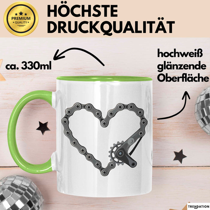 Radfahrer Tasse Geschenkidee für Fahrradfahrer Grün Trendation
