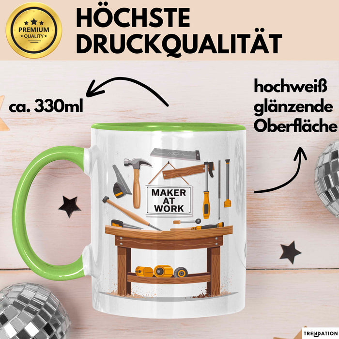 Handwerker Tasse Geschenk Lustige Geschenkidee Spruch Für Macher Grün Trendation