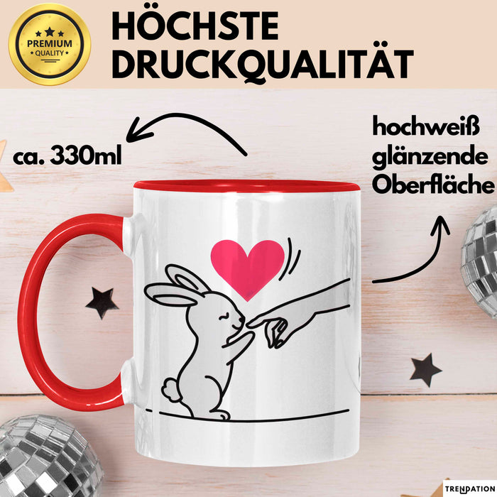 Kaninchen Hase Tierliebhaber Tasse Geschenk Lustige Geschenkidee Spruch Rot Trendation