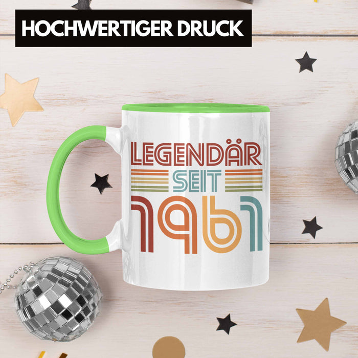 Trendation - 60. Geburtstag Tasse Frau Männer Geschenk 60er Geschenkidee 60 Mutter Vater Mann Frauen Lustig Geschenke Deko Grün Trendation