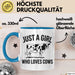 Kuh Tasse Geschenk Just A Girl Who Loves Cows Geschenkidee Tier Blau Trendation