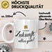 Büroarbeit Kollege Abschied Tasse Geschenk Lustige Geschenkidee Spruch Für Deine Zukunft Alles Gute Weiß Trendation