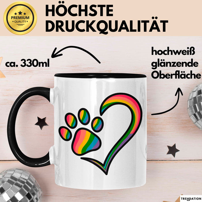 Hund Tierliebhaber Tasse Geschenk Lustige Geschenkidee Spruch Schwarz Trendation