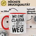 Claudia Tasse Geschenk Wo Eine Claudia Ist Ist Auch Ein Weg Geschenkidee Becher mit Name Rot Trendation