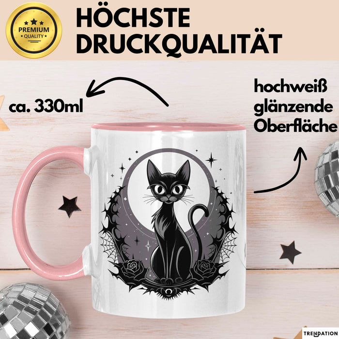 Goth Fan Tasse Geschenkidee für Freunde düsterer Ästhetik Rosa Trendation