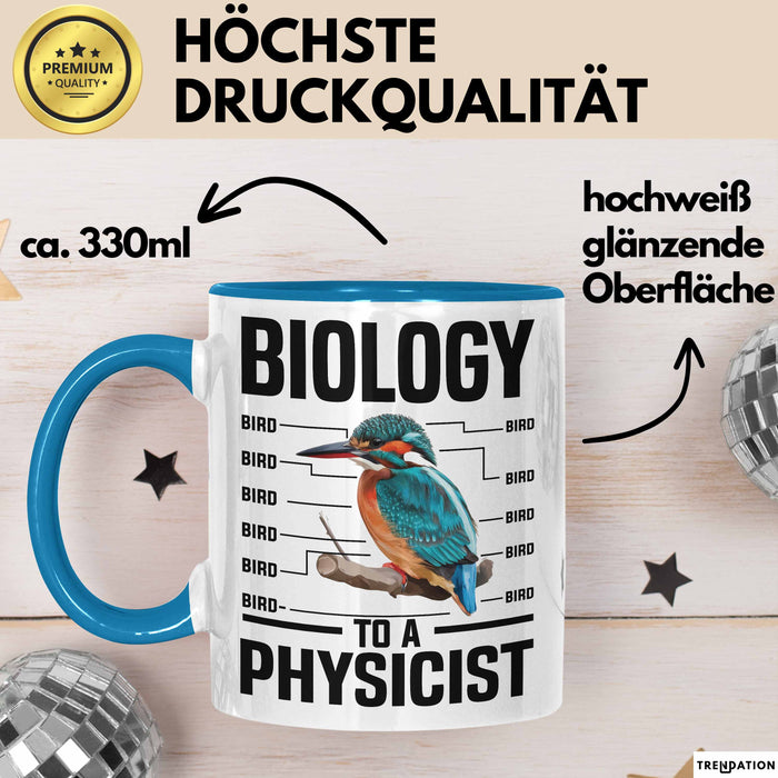 Physiker Geschenk Schüler Wissenschaft Biologie Mikrobiologie Tasse Blau Trendation