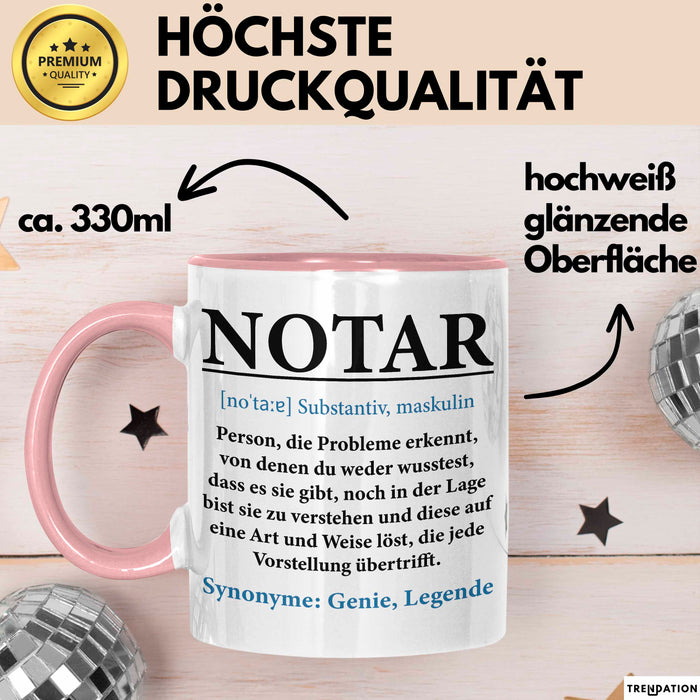 Notar Tasse Geschenkidee Notar Definition Rechtsexperte Rosa Trendation