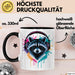 Waschbär Tierliebhaber Musik Kopfhörer Tasse Geschenk Lustige Geschenkidee Spruch Schwarz Trendation