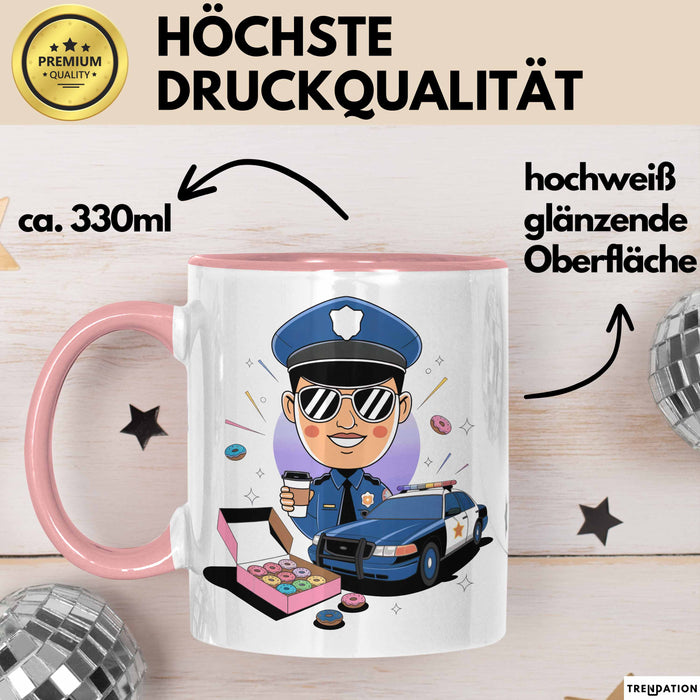 Polizist Tasse Geschenk Lustige Geschenkidee Spruch Für Strafverfolgung Rosa Trendation