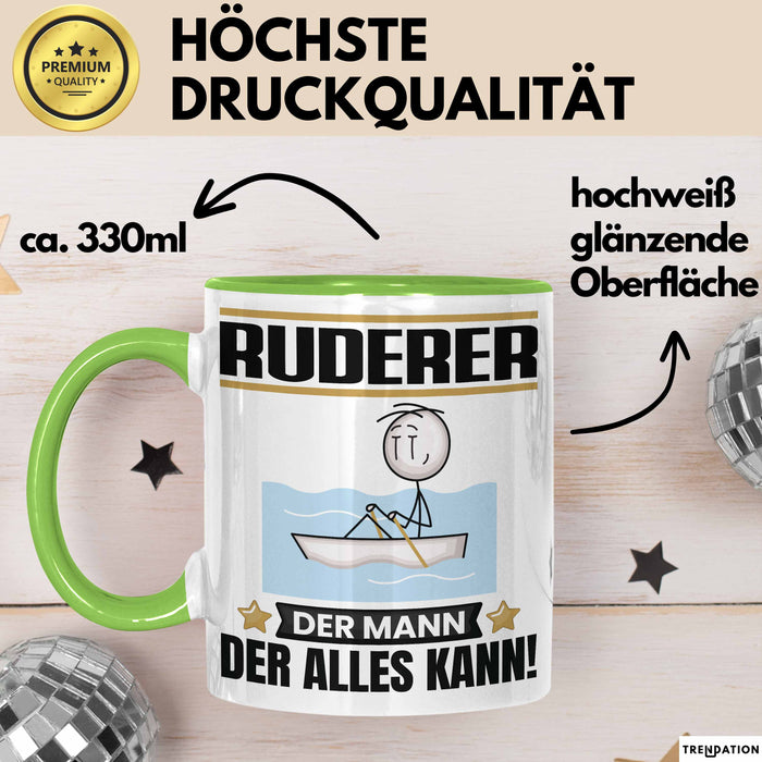 Ruderer Tasse Geschenk für Ruderer Der Mann Der Alles Kann Geschenkidee zum Geburtstag Grün Trendation