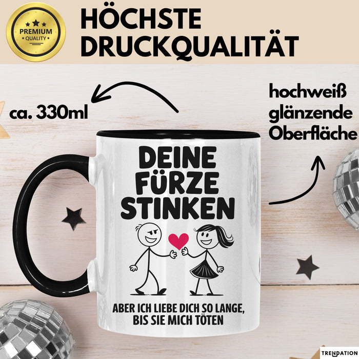 Liebe Tasse Geschenk Deine Fuerze Stinken Ich Liebe Dich Geschenkidee Partner Schwarz Trendation