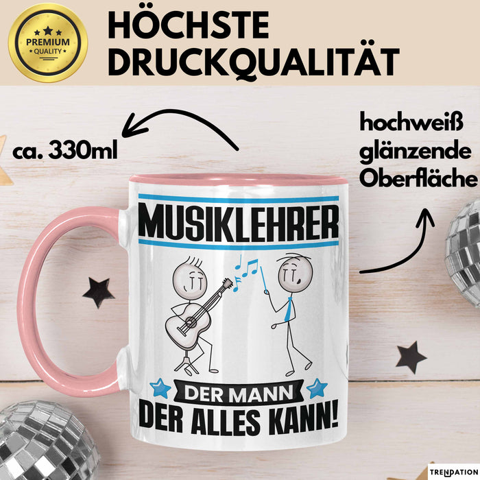 Musiklehrer Tasse Geschenk für Musiklehrer Der Mann Der Alles Kann Geschenkidee zum Geburtstag Rosa Trendation