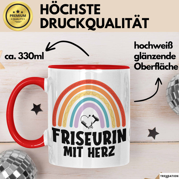 Friseurin Tasse Geschenk Friseurin Mit Herz Frisörin Geschenkidee Rot Trendation