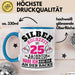 Silberhochzeit Tasse Geschenk Seit 25 Jahren Lustiger Spruch Humorvoll Blau Trendation