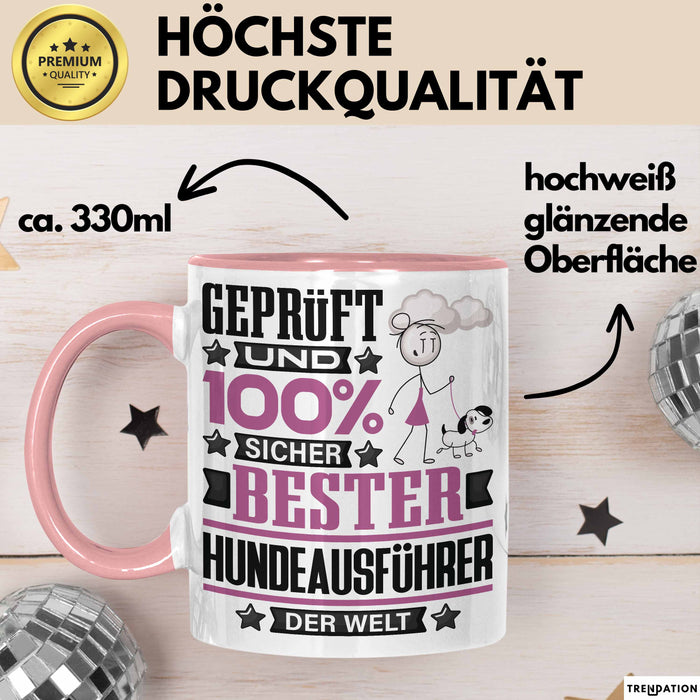 Hundeausführer Geschenk Lustiger Spruch für Hundeausführer Geschenkidee Bester Hundeausführer Der Welt Rosa Trendation
