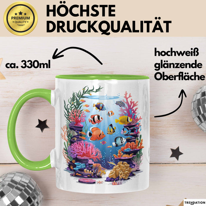 Aquarium Enthusiast Tasse Geschenkidee für Fischhalter Grün Trendation
