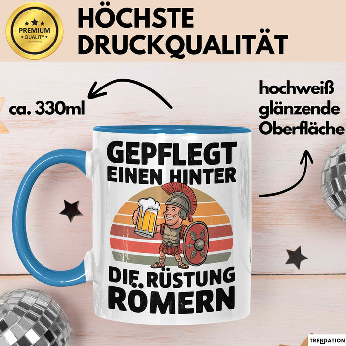 Bierliebhaber Biertrinker Faultier Tasse Geschenk Lustige Geschenkidee Spruch Gepflegt Einen Hinter Die Rüstung Römern Blau Trendation