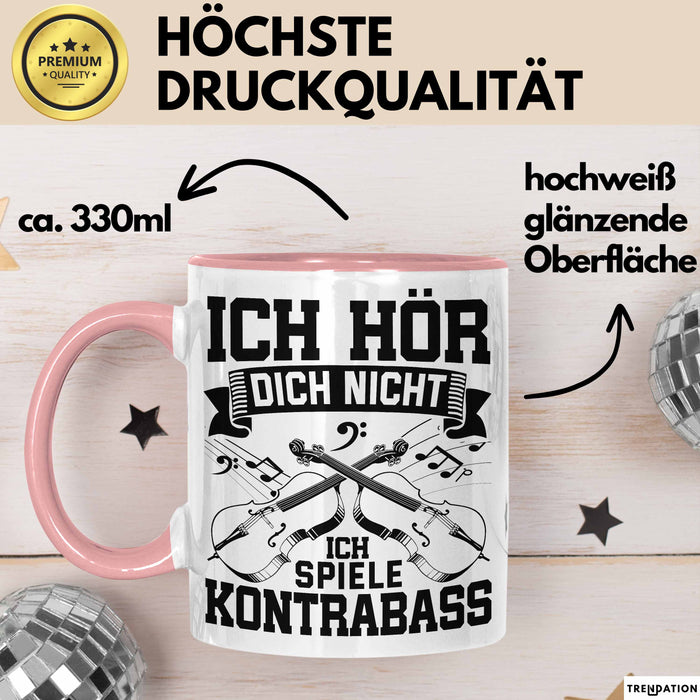 Kontrabass Tasse Geschenk Musiker Cellospieler Violoncello Musiklehrer Rosa Trendation
