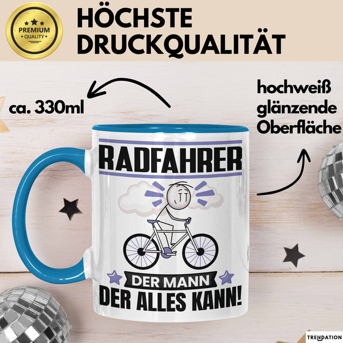 Radfahrer Tasse Geschenk für Radfahrer Der Mann Der Alles Kann Geschenkidee zum Geburtstag Blau Trendation