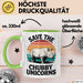 Nashorn Tasse Geschenk Lustige Geschenkidee Spruch Rettet Die Moppeligen Einhörner Grün Trendation