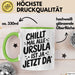 Ursula Tasse Geschenk Chillt Mal Alle Ursula Ist Ja Jetzt Da Geschenkidee Becher mit Name Grün Trendation