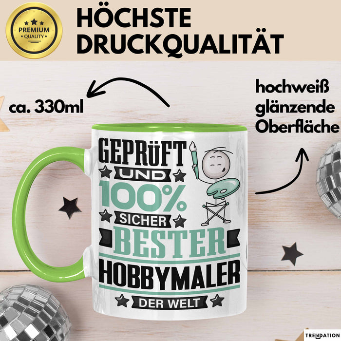 Hobbymaler Geschenk Lustiger Spruch für Hobbymaler Geschenkidee Bester Hobbymaler Der Welt Grün Trendation