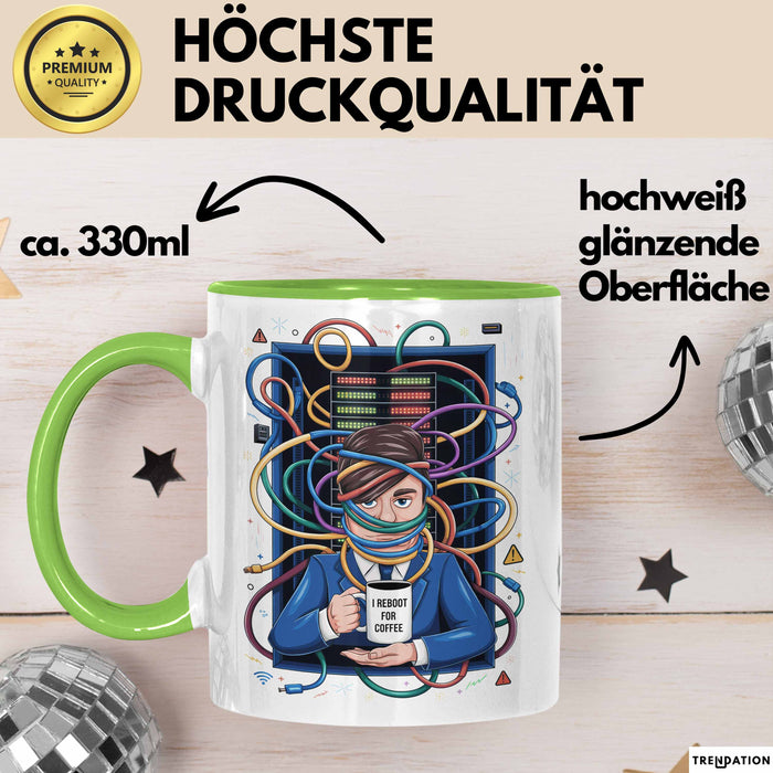 IT Administrator Tasse Geschenk Lustige Geschenkidee Spruch Für Netzwerk Helden Grün Trendation