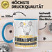 Fußballspieler Geschenk Tasse Ich Bin Fußballspieler Aber Sag Doch Einfach Superheld Lustige Geschenkdiee für Fußballspieler Kaffee-Becher Blau Trendation