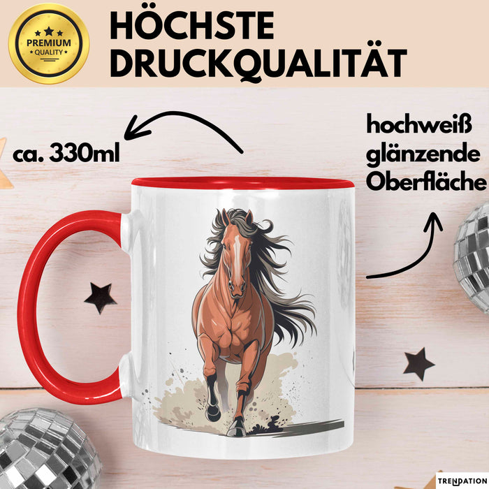 Reiter Tasse Geschenk Lustige Geschenkidee Spruch Für Reitsport Liebhaber Rot Trendation