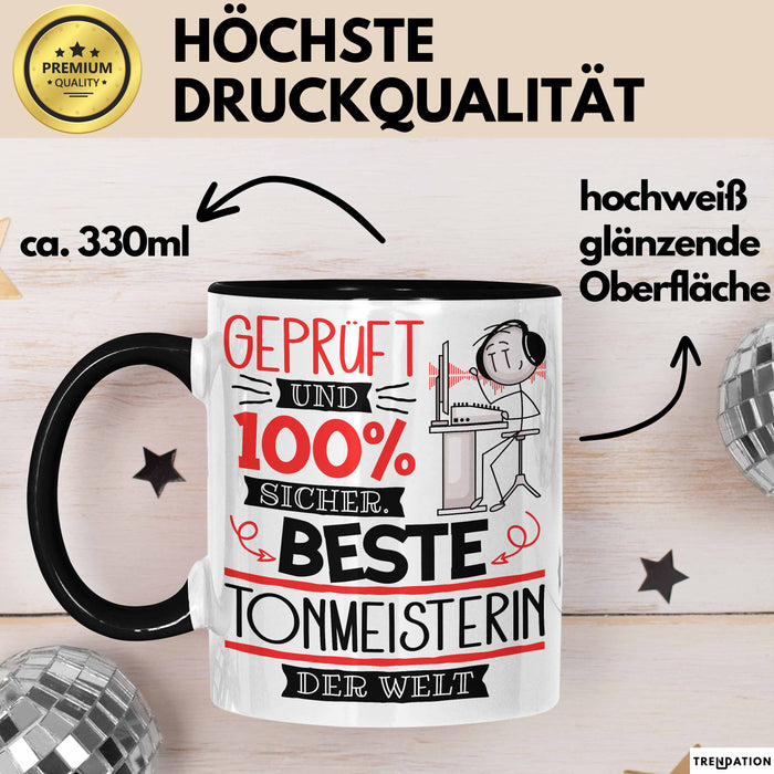 Beste Tonmeisterin Der Welt Tasse Geschenk für Eine Tonmeisterin Geprüft Und Sicher Geschenkidee Geburtstag Weihnachten Trendation