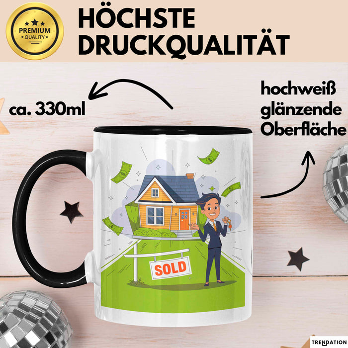 Immobilienmakler Tasse Geschenk Lustige Geschenkidee Spruch Für Haus Verkäufer Trendation