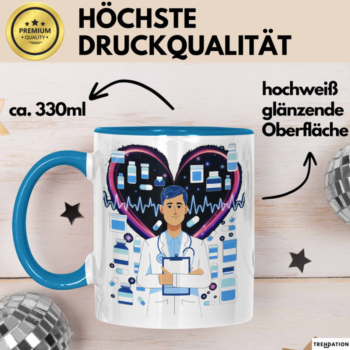 Arzt Tasse Geschenk Lustige Geschenkidee Spruch Für Medizinische Fachkräfte Blau Trendation