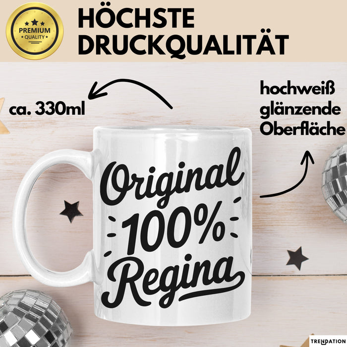 Regina Tasse Geschenk Original 100% Regina Geschenkidee Geburtstag Weiß Trendation