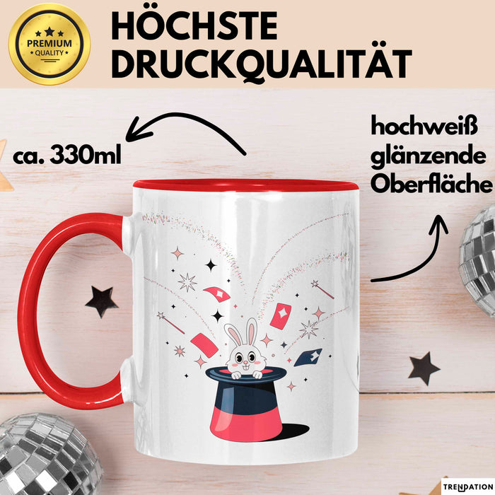 Zauberer Tasse Geschenk Lustige Geschenkidee Spruch Für Magie Fans Rot Trendation