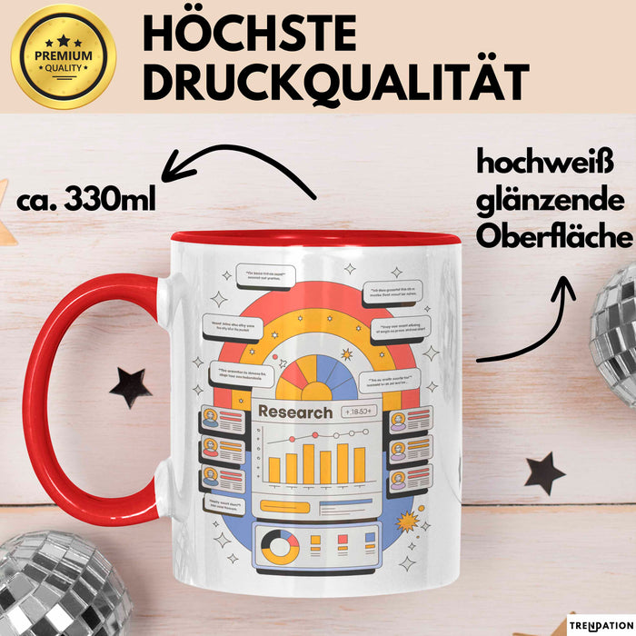 UX Researcher Tasse Geschenk Lustige Geschenkidee Spruch Für Nutzer Erkenntnis Profis Rot Trendation